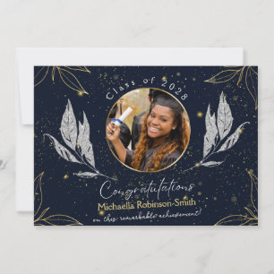 Cartão postal de anúncio de formatura elegante em 