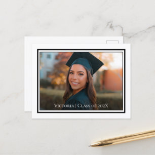 Cartão postal de anúncio de formatura minimalista 