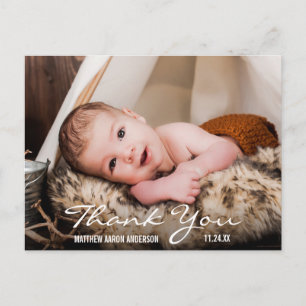 Cartão postal de anúncio de foto de novo bebê Obri