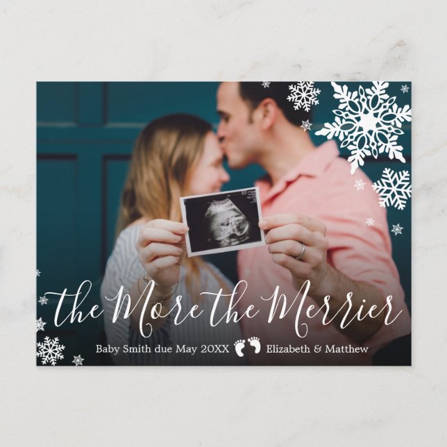 Cartão postal de anúncio de gravidez com foto (Frente)