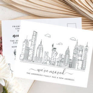 Cartão-postal de anúncio de movimentação de No