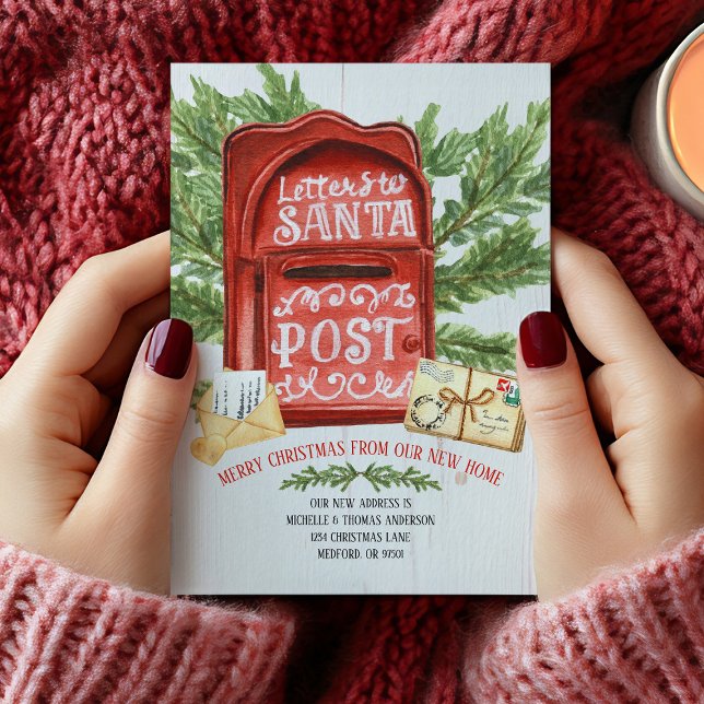Cartão postal de anúncio de mudança de caixa de co (Christmas Moving Postcard)