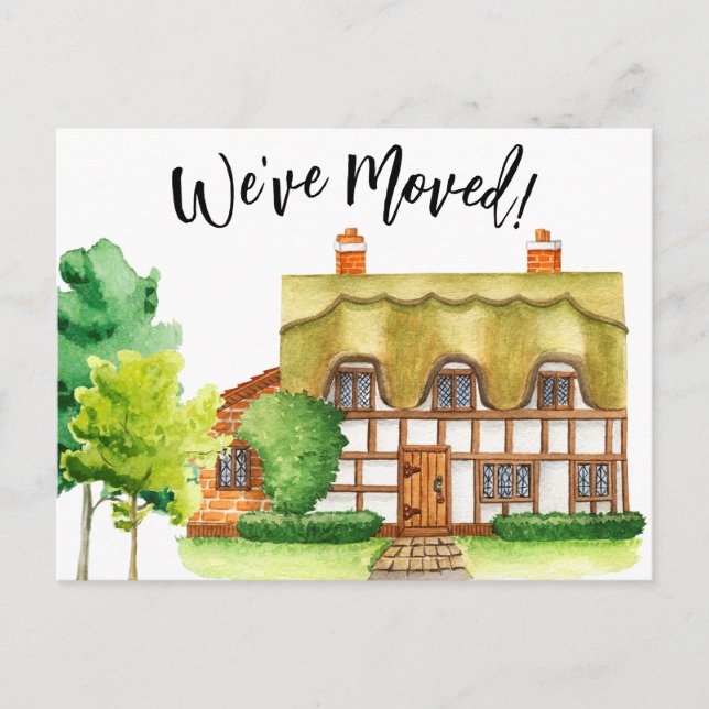 Cartão postal de anúncio de mudança de casa de cam (Frente)