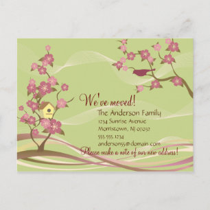 Cartão postal de anúncio de mudança de casa de pás