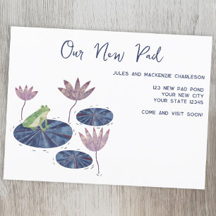 Cartão-postal de anúncio de mudança de sapo de end