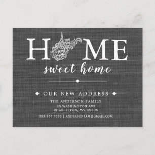 Cartão postal de anúncio de mudança do estado da V