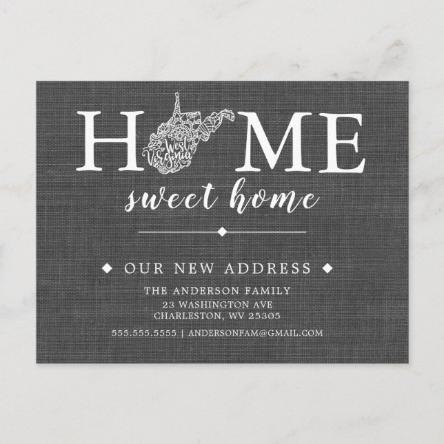 Cartão postal de anúncio de mudança do estado da V (Frente)