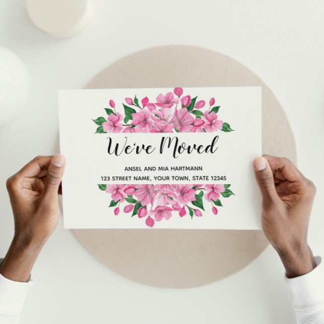 Cartão postal de anúncio de mudança floral (Criador carregado)
