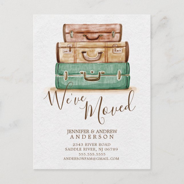 Cartão postal de anúncio de mudança Mudamos (Frente)