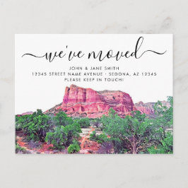 Cartão postal de anúncio de mudança para Sedona Ar