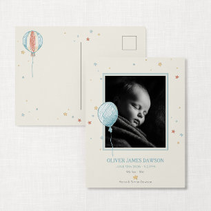 Cartão postal de anúncio de novo bebê Dia de Sonho