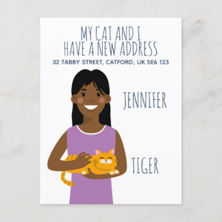 Cartão-postal de anúncio de novo endereço personal