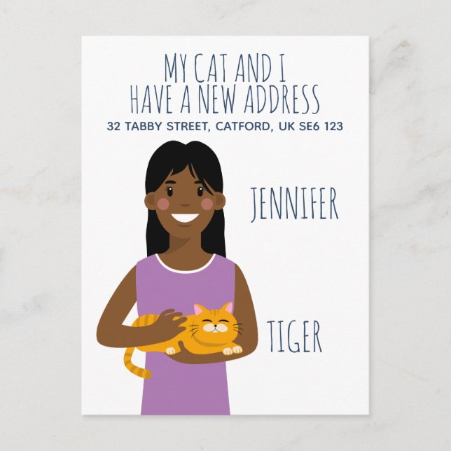 Cartão-postal de anúncio de novo endereço personal (Frente)