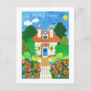 Cartão Postal de Anúncio de Novo Endereço Sueco