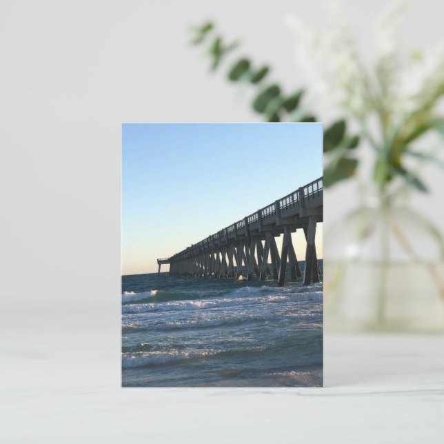 Cartão postal de anúncio de praia (Em pé/Frente)