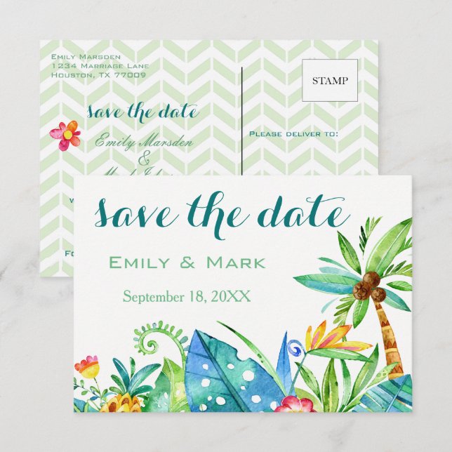 Cartão Postal de Anúncio de Salvação Floral Tropic (Frente/Verso)