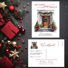 Cartão Postal De Anúncio Decking New Halls Novo Movimento de Natal Doméstic