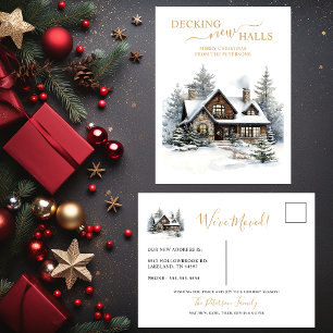 Cartão Postal De Anúncio Decking New Halls Rustic New Home Christmas Moving