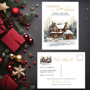 Cartão Postal De Anúncio Decking New Halls Rustic New Home Christmas Moving