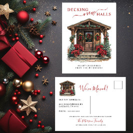 Cartão Postal De Anúncio Decking New Halls Rustic New Home Christmas Moving
