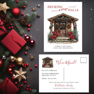 Cartão Postal De Anúncio Decking New Halls Rustic New Home Christmas Moving