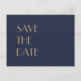 Cartão Postal De Anúncio Deco de Tipo Dourado | Save the Date de Casamento