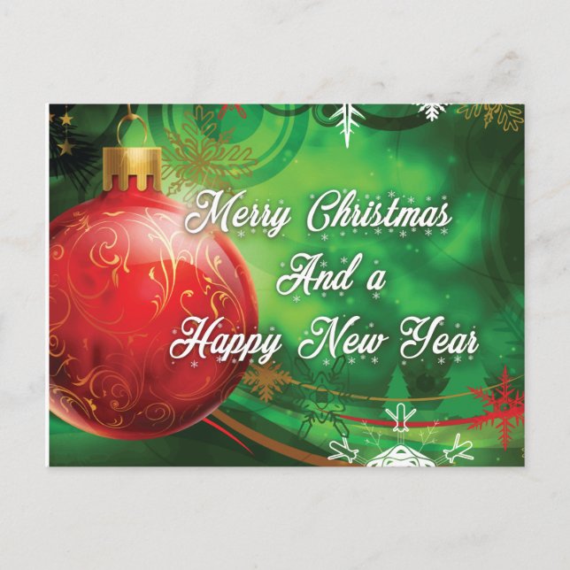 Cartão Postal De Anúncio Decoração de Natal (Frente)