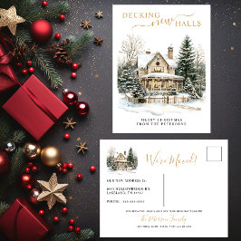 Cartão Postal De Anúncio Decoração de Novos Salões Natal Rústico em Nova Ca