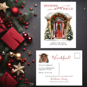 Cartão Postal De Anúncio Decoração de Novos Salões Nova Casa Porta Vermelha