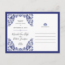 Cartão Postal De Anúncio Delfts Blauw | Foto Save The Date Delft Blue