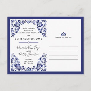 Cartão Postal De Anúncio Delfts Blauw   Fotos Delft Blue Save The Date