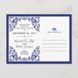 Cartão Postal De Anúncio Delfts Blauw | Fotos Delft Blue Save The Date