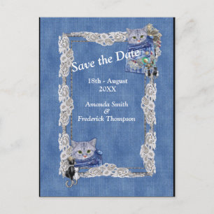 Cartão Postal De Anúncio Denim com Renda de Flor de Creme e Joias de Fantas