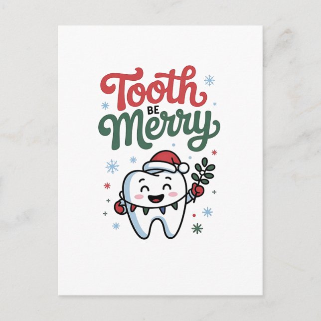 Cartão Postal De Anúncio Dente Seja Alegre Dentista Natal Xmas  (Frente)