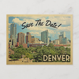 Cartão Postal De Anúncio Denver Save The Date Colorado
