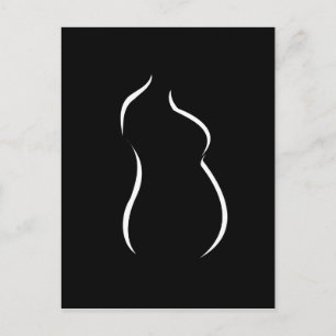 Cartão Postal De Anúncio desenho abstrato de gravidez
