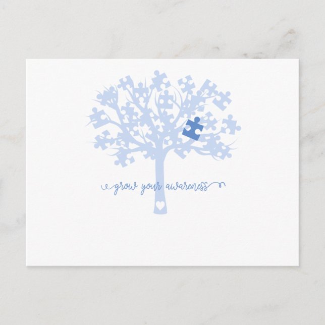 Cartão Postal De Anúncio Desenvolva Sua Consciência Com Camiseta Autismo Ár (Frente)