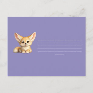 Cartão Postal De Anúncio Design de Vibrações Positivas de Raposa Fennec Fel