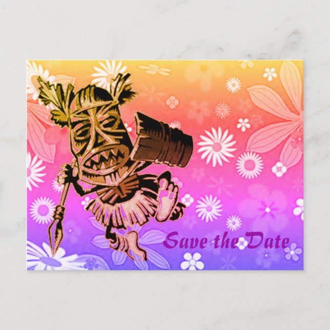 Cartão Postal De Anúncio Design havaiano (Frente)