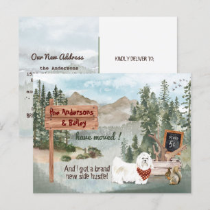 Cartão Postal De Anúncio Deslocamento do Porco Maltês Woodland Pine Novo E