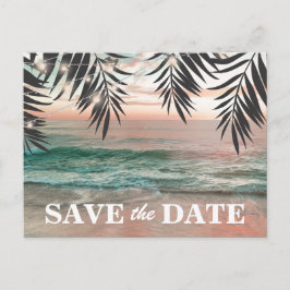 Cartão Postal De Anúncio Destino de Praia Tropical Salve a Data