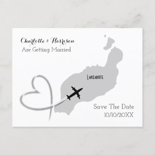 Cartão Postal De Anúncio Destino Tropical Lanzarote Espanha Casamento na Pr