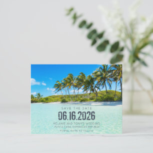 Cartão Postal De Anúncio Destinos de Praia com Naufrágio Salve as Datas