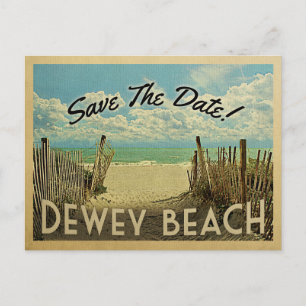 Cartão Postal De Anúncio Dewey Beach Salve A Data Vintage Beach NIMO