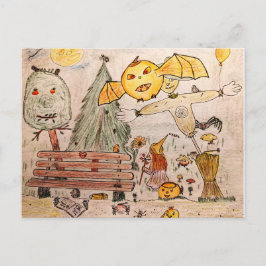 Cartão Postal De Anúncio Dia das bruxas em your backyard