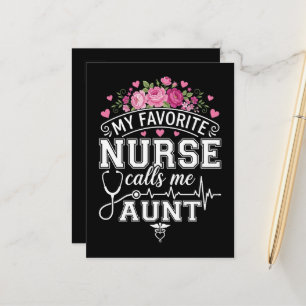 Cartão Postal De Anúncio Dia das Mães Minha Enfermeira Favorita Me Chama de