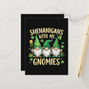 Cartão Postal De Anúncio Dia de São Patrício Gnome do Trevo Sortudo