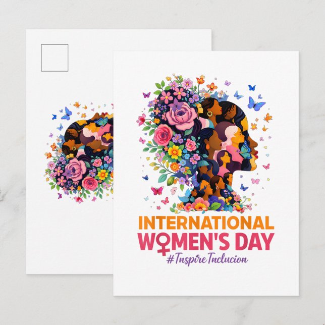 Cartão Postal De Anúncio Dia Internacional da Mulher (Frente/Verso)