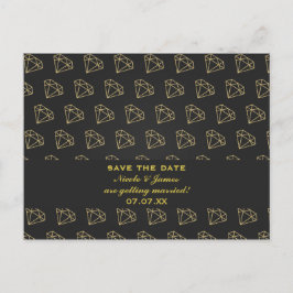 Cartão Postal De Anúncio Diamante Dourado Moderno Despedida de Solteira Sav