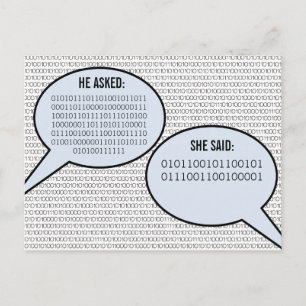 Cartão Postal De Anúncio Disse, disse economias do código binário a data